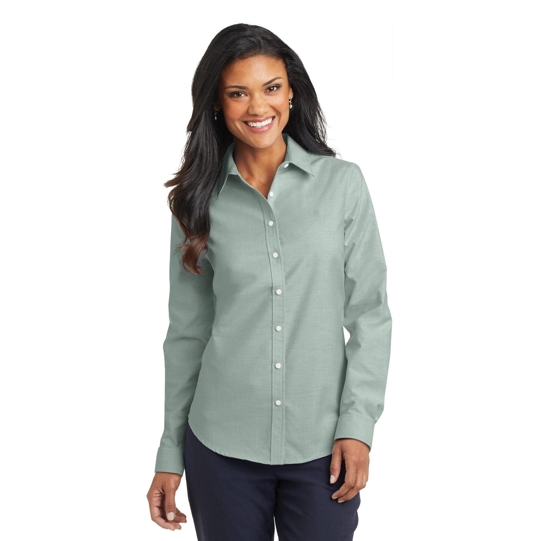Port Authority-Port Authority® Women's SuperPro™ Oxford Shirt. L658-MedTech-2